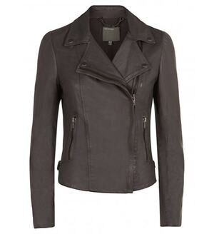 MUUBAA Rosario Grey Leather Biker Jacket 8